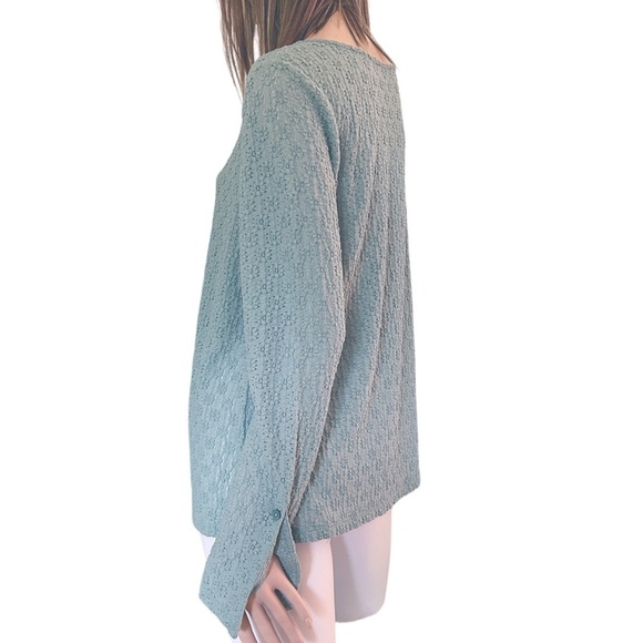 Nordstrom Treasure & Bond Blouse Top Textured Split Sleeve Cuff Cotton Blend - Picture 7 of 12